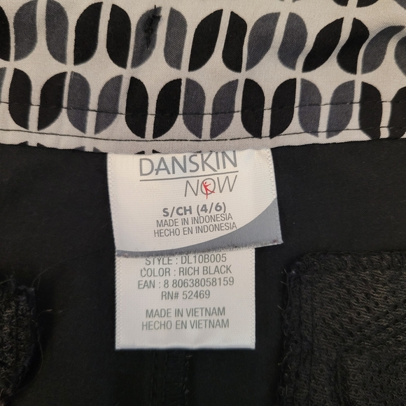 DANSKIN Athletic Drawstring Black Capri Small (4-6) - Picture 10 of 11